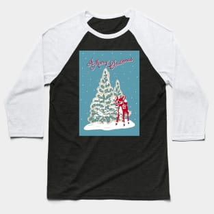 Vintage Christmas Cookie Tree with Red Bambi Decoration Baseball T-Shirt